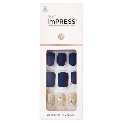 Uñas Postizas Autoadhesivas Kiss Impress Wannabe Star – Color Azul | 30 Unidades IMPRESS- Dermocosmetica_belleza_online