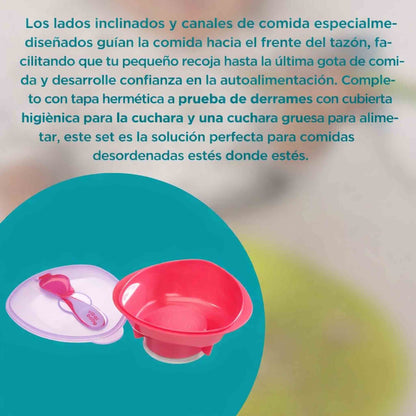 Plato con ventosa Vital Baby Nourish para bebe desde 6 meses con succion fuerte que evita derrames en la alimentacion.