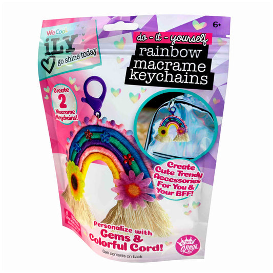 Kit Llaveros Arcoíris Macramé DIY Pack 2 We Cool