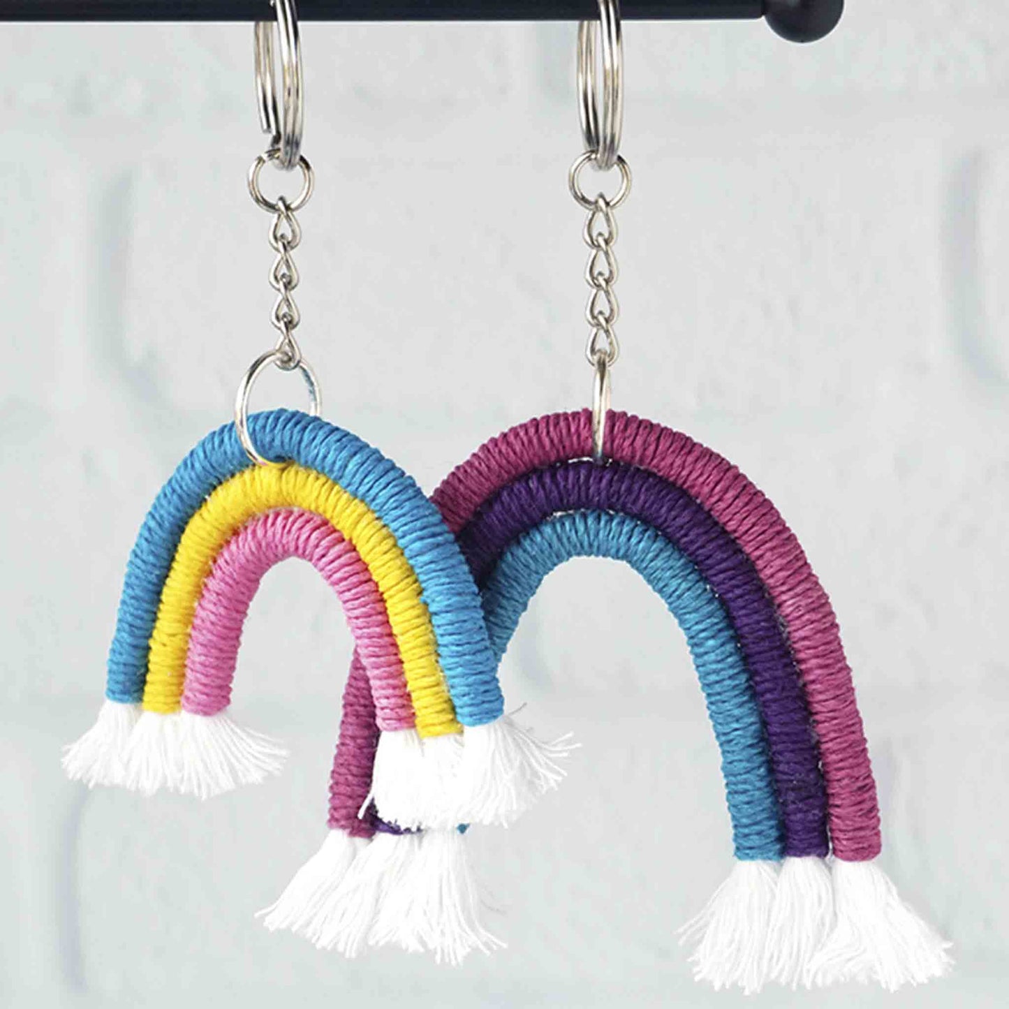Kit Llaveros Arcoíris Macramé DIY Pack 2 We Cool